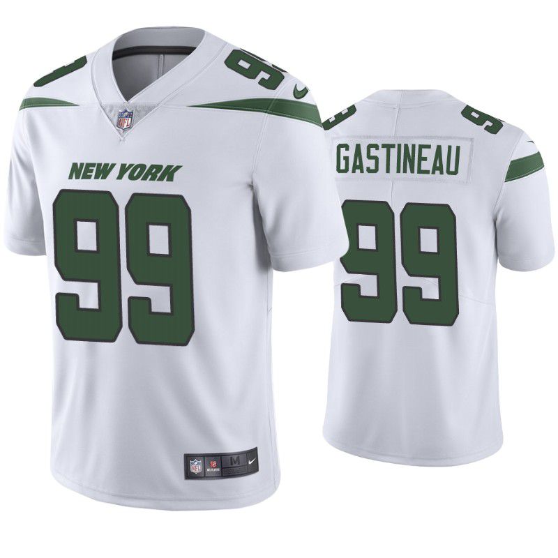 Men New York Jets #99 Mark Gastineau Nike White Vapor Limited NFL Jersey